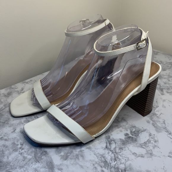 90's Y2K Chunky Heel, Square Toe Ankle Strap Heel in size 8.5 ASOS - Picture 4 of 16